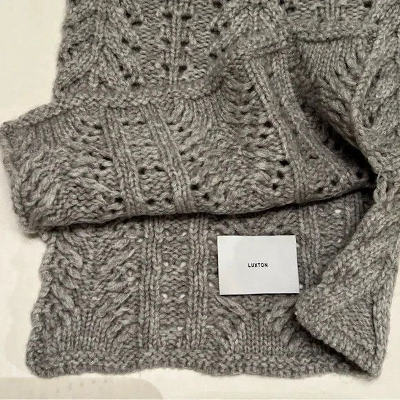 Luxton S-M 91%Wool 9%Cashmere Knit Balaclava Hood Scarf Hat Gray/Great Gift main image 9